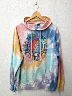 Mad Engine Grateful Dead Tie Dye Pullover Hoodie Sweatshirt Men's Size Large